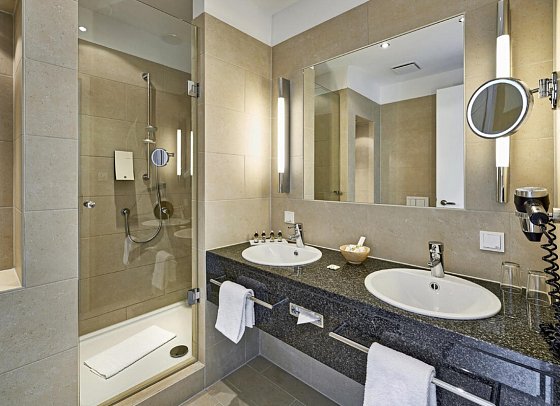 Hotel Elbresidenz an der Therme Bad Schandau - Beispiel Bad Doppelzimmer (Zimmercodierungen DB1, DB2, DB3 & DB4)