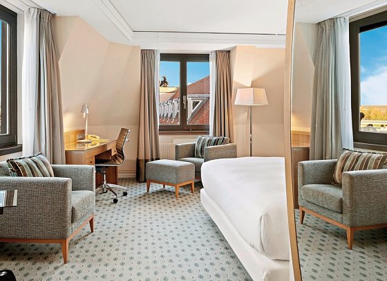 Hilton Dresden - Wohnbeispiel Doppelzimmer Executive (Zimmercodierung DT1)