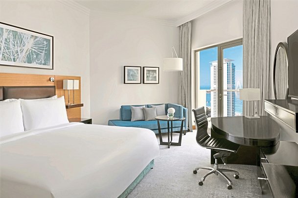 Mövenpick Hotel Jumeirah Beach - Wohnbeispiel Deluxe Partial Sea View with Balcony (Zimmercodierung UD1)