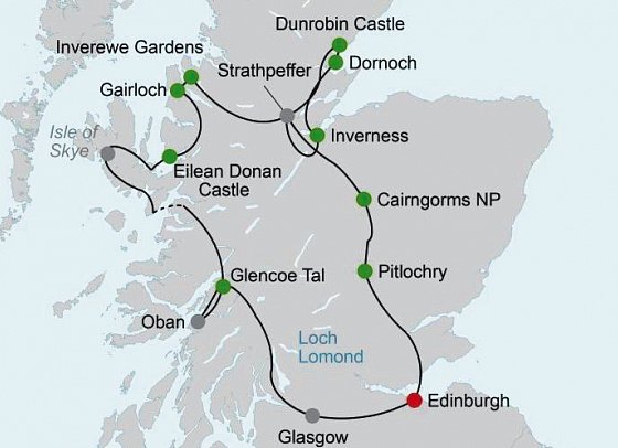 Schottlands klassische Rundreise - Städte, Highlands und die Insel Skye