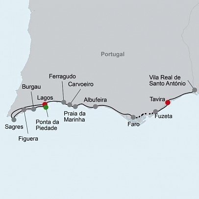 Küstenwanderung Algarve - Lagos-Tavira