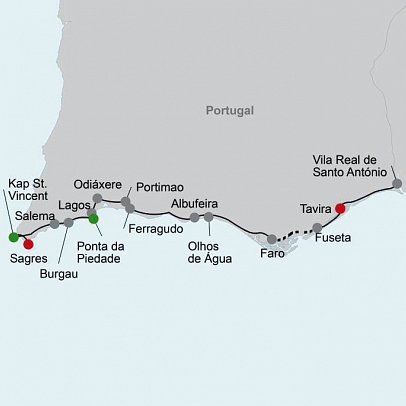 Radtour Algarve Sagres - Tavira