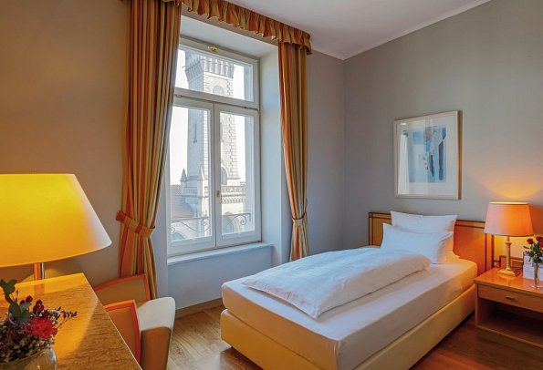 Hotel Halm Konstanz - Wohnbeispiel Einzelzimmer Standard (Zimmercodierung EG3)