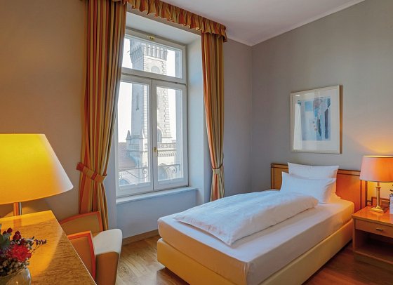 Hotel Halm Konstanz - Wohnbeispiel Einzelzimmer Standard (Zimmercodierung EG3)