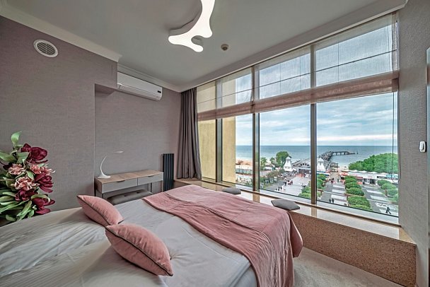 Hotel Aurora Family & Spa - Wohnbeispiel Doppelzimmer Meerblick (Zimmercodierung D1M)