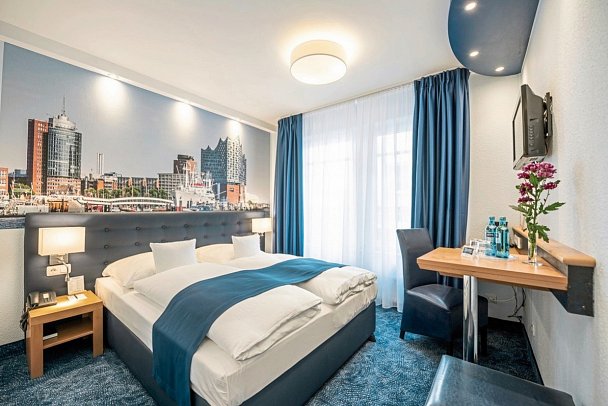 Hotel Hanseport Hamburg - Wohnbeispiel Doppelzimmer Standard (Zimmercodierung DG1)