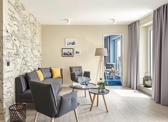 Küstenperle Strandhotel & Spa - Wohnbeispiel Perle Suite (Zimmercodierung WI1)