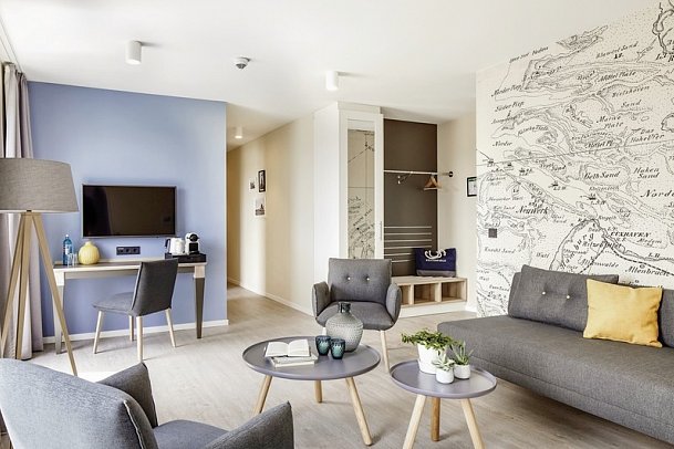 Küstenperle Strandhotel & Spa - Wohnbeispiel Perle Suite (Zimmercodierung WI1)