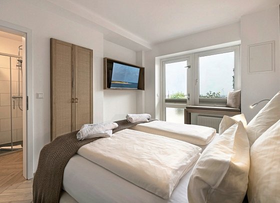 Hotel Klippenklang - Wohnbeispiel Doppelzimmer Meerseite (Zimmercodierungen DBC & D1C)