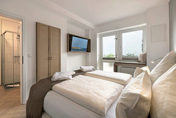 Hotel Klippenklang - Wohnbeispiel Doppelzimmer Meerseite (Zimmercodierungen DBC & D1C)