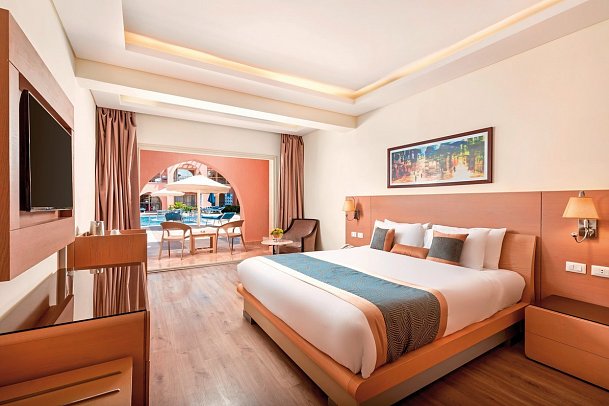 Pickalbatros Alf Leila Wa Leila Resort - Neverland Hurghada - Wohnbeispiel Doppelzimmer Poolblick (Zimmercodierungen DBP & DCP)