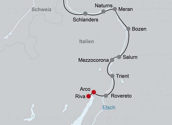 Etsch-Radweg Nauders - Gardasee