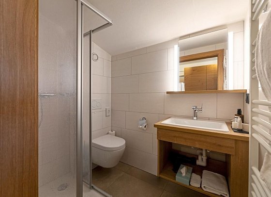 Das Unterrain Lifestyle Hotel - Beispiel Bad Einzelzimmer (Zimmercodierung EB1)