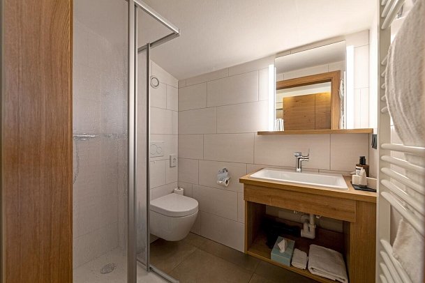 Das Unterrain Lifestyle Hotel - Beispiel Bad Einzelzimmer (Zimmercodierung EB1)