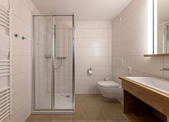 Das Unterrain Lifestyle Hotel - Beispiel Bad Doppelzimmer Classic (Zimmercodierung DB1)