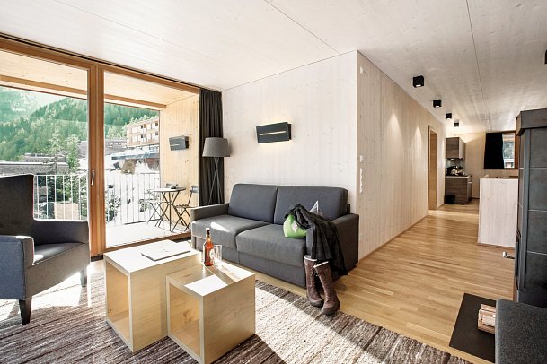 Gradonna Mountain Resort Châlets - Wohnbeispiel Chalet Klassik (Zimmercodierungen HB1, HB2 & HB3)