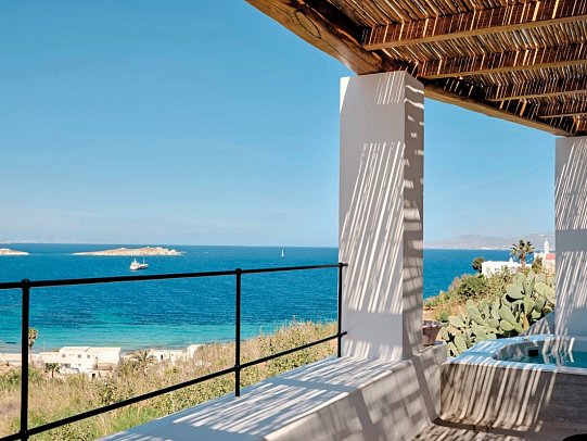 Boheme Mykonos - Wohnbsp. Suite Bohemian Meerblick mit Outdoor-Jacuzzi (Zimmercodierung W1M)