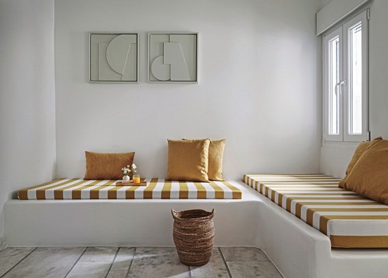 NUMO Mykonos Boutique Resort - Wohnbeispiel Suite Meerblick mit Balkon (Zimmercodierung WBM)