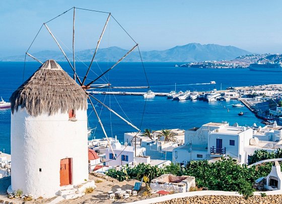 Kykladen-Inselhüpfen: Mykonos, Naxos, Santorin - Windmühle auf Mykonos