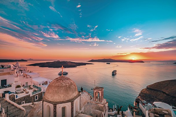 Kykladen-Inselhüpfen: Mykonos, Naxos, Santorin