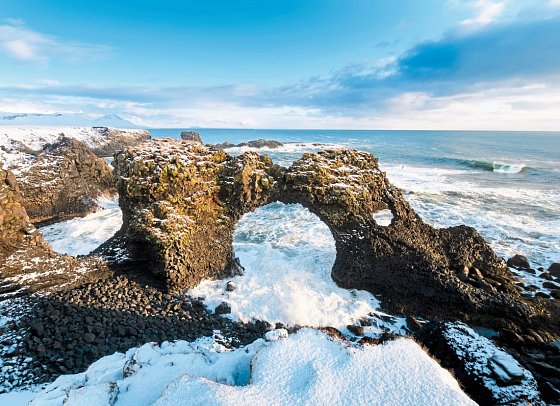 Isländische Naturelemente und Lichtspiele - Küste Snæfellsnes