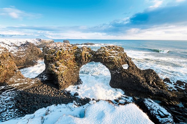 Isländische Naturelemente und Lichtspiele - Küste Snæfellsnes