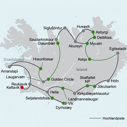 Hochland, Snæfellsnes und Küste