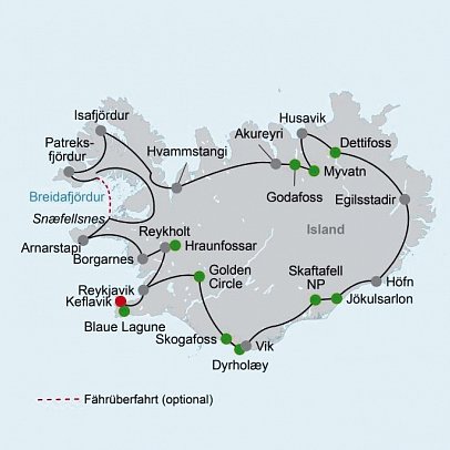 Rund um Island - Von den Westfjorden bis zur Gletscherlagune