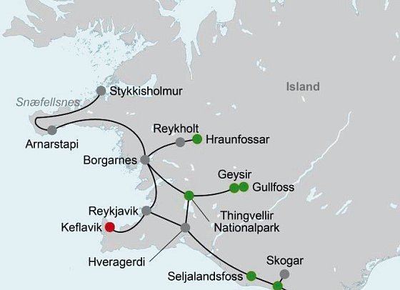 Ferienhausrundreise Südwestisland