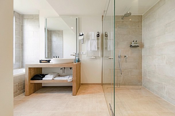 arborea Marina Resort Neustadt - Beispiel Bad Doppelzimmer Landblick (Zimmercodierungen DB1 & DB3)