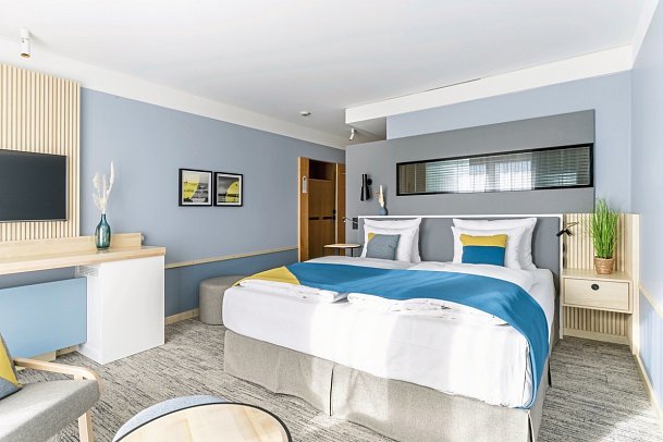 A-ROSA Travemünde - Wohnbeispiel Doppelzimmer Superior Parkseite (Zimmercodierung DS1)