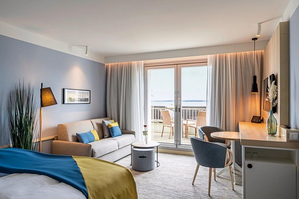 A-ROSA Travemünde - Wohnbeispiel Doppelzimmer Deluxe Meerblick (Zimmercodierung DD1)