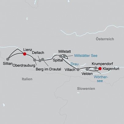 Drau Radweg & Kärntner Seen von Lienz nach Klagenfurt