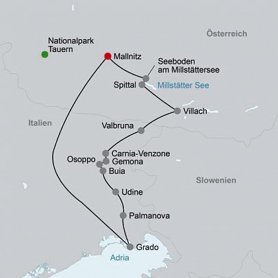Alpe-Adria Radweg klassisch - Mallnitz bis Grado