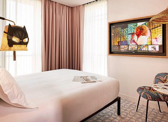 Hotel Mama Shelter Lisboa - Wohnbeispiel Doppelzimmer Small Mama (Zimmercodierung DG1)