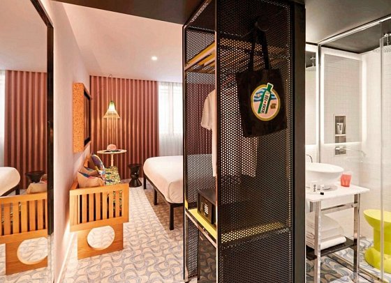 Hotel Mama Shelter Lisboa - Wohnbeispiel Doppelzimmer Medium Mama (Zimmercodierung DS1)