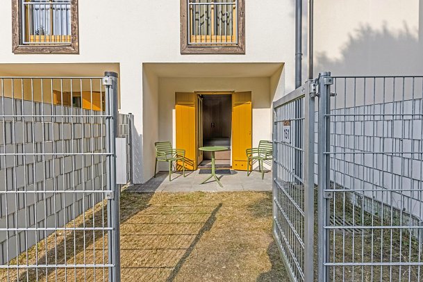 Aldiana Club Ampflwang - Beispiel Terrasse Doppelzimmer für Hundefreunde (Zimmercodierung DX1)