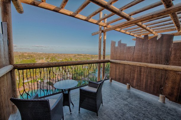 Lopesan Baobab Resort - Beispiel Balkon DZ Pool- od.Gartenblick (Zimmercodierungen DB1 & DC2)