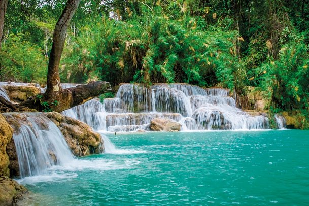 Höhepunkte in Laos und Kambodscha (Privatreise) - Kuang Si Wasserfall