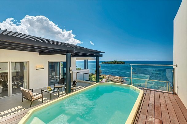 Grand Lido Negril Au-Naturel, An Autograph Collection All-Inclusive Resort - Wohnbeispiel Penthouse One Bedroom Ocean View Terrace Jacuzzi (Zimmercodierung ABM)