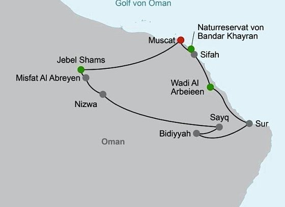 Das Königreich Oman zu Fuß entdecken