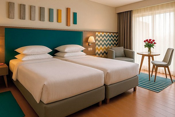 Sousse Pearl Marriott Resort & Spa - Wohnbeispiel Doppelzimmer (Zimmercodierungen DB1, DC1, DP1 & DV1)