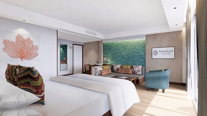 Shandrani Beachcomber Resort & Spa - Wohnbeispiel Deluxe/Deluxe Groundfloor/Rooftop (Zimmercodierungen UD1, UC2, UD8, UH2, UD2, UC3, UH3, US3 & UH5)