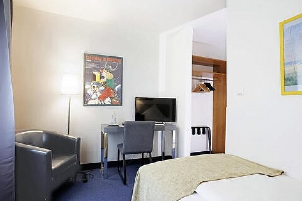 Hotel Nymphenburg - Wohnbeispiel Einzelzimmer Standard (Zimmercodierung EG1)