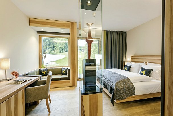 Klosterhof - Alpine Hideaway & Spa - Wohnbeispiel Panoramazimmer (Zimmercodierung DB2)