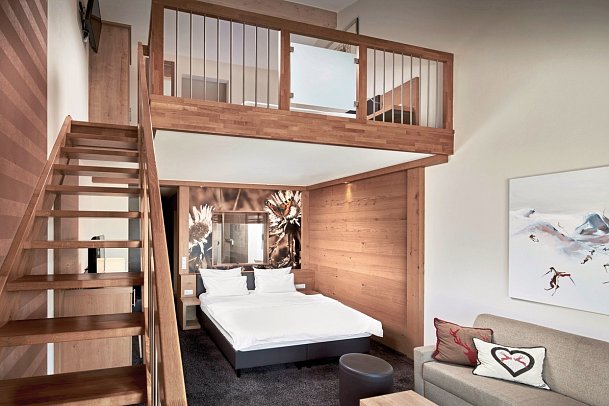 Panoramahotel Oberjoch - Wohnbeispiel Galeriezimmer (Zimmercodierung FB1)