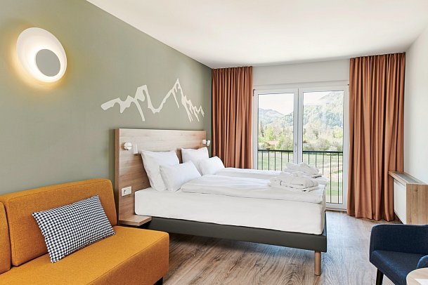 aja Ruhpolding - Wohnbeispiel Doppelzimmer Bergblick (Zimmercodierungen D1B & DB1)