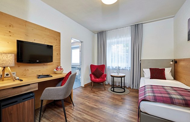 Berghotel Hammersbach - Wohnbeispiel Einzelzimmer Economy (Zimmercodierung EBV)