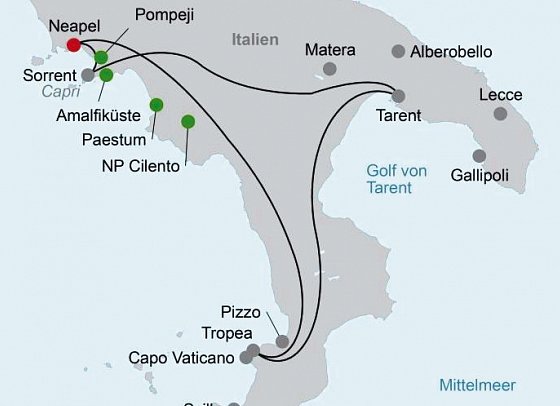 Facettenreiches Italien - Amalfi, Apulien & Kalabrien