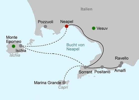 Sorrent und die Inseln in der Bucht von Neapel